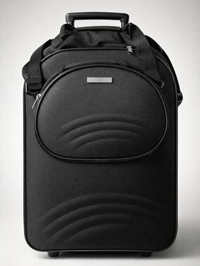 Black Carry-On Rolling Duffel Bag with Matching Hard Pouch